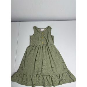 Love to be Loved Girls Sleeveless Embroidered Layer Dress Olive Green Size 6